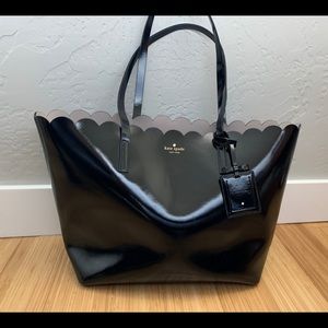 Kate Spade Large Scalloped Black Tote